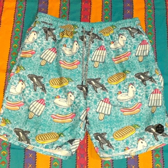 Neff Pool Float All Over Print Board Shorts Swimming Swim Trunks - Picture 1 of 7